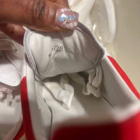 Stylish White and Red Women's Sneakers - Picture 4 of 6